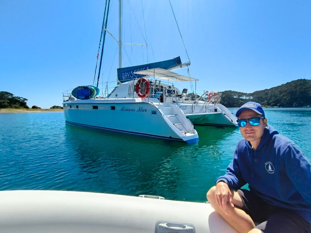 Bayscapes Charters crew sailing in the Bay of Islands