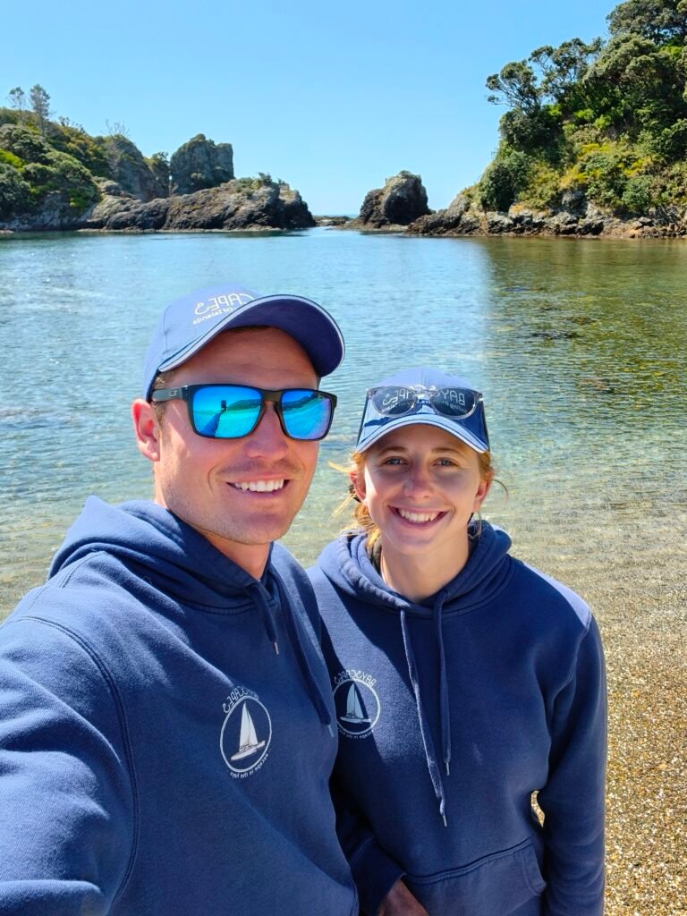 Bayscapes Charters crew Brad and Monique in the Bay of Islands